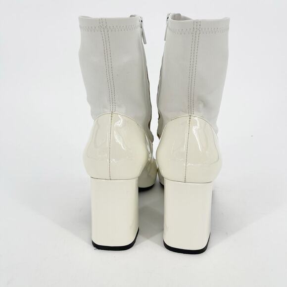 Louis Vuitton White Patent Leather Madeleine Ankle Sock Boot Logo size IT 37.5 - Picture 9 of 14